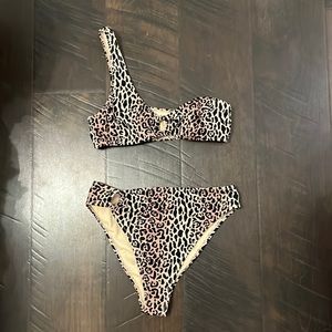 LA Hearts by PacSun Leopard Eerie O-Ring One Shoulder Bikini